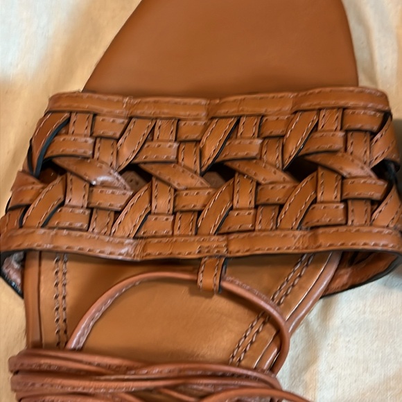 NEW Tory Burch Leather Basketweave Espadrille Lace Up Sandals. Size 8 - Picture 8 of 9